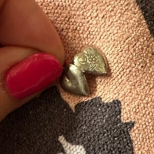 Vintage sterling silver Antique-Style Heart Locket Charm Pendant